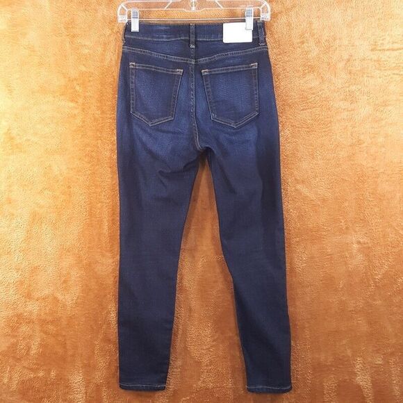 EVERLANE Womens Jeans Size 26 Dark Wash CURVY HIGH RISE SKINNY Crop - Picture 2 of 8